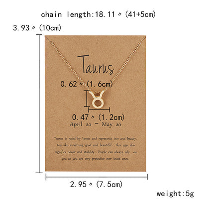 12 Constellation Zodiac Sign Choker Necklace for Women & Girls