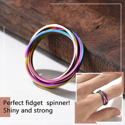 Three-Ring Rotating Ring – Personalized Anxiety Relief Ring for Couples & Women