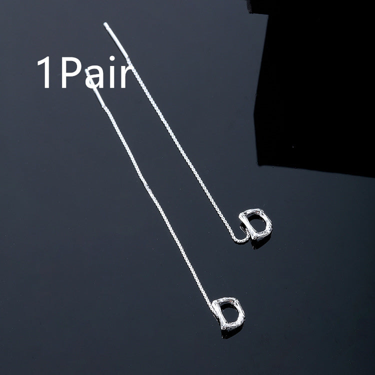 26-Letter Drop Earrings in 925 Sterling Silver – Minimalist Jewelry for Women