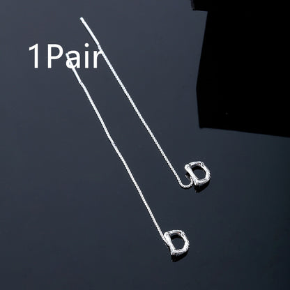 26-Letter Drop Earrings in 925 Sterling Silver – Minimalist Jewelry for Women