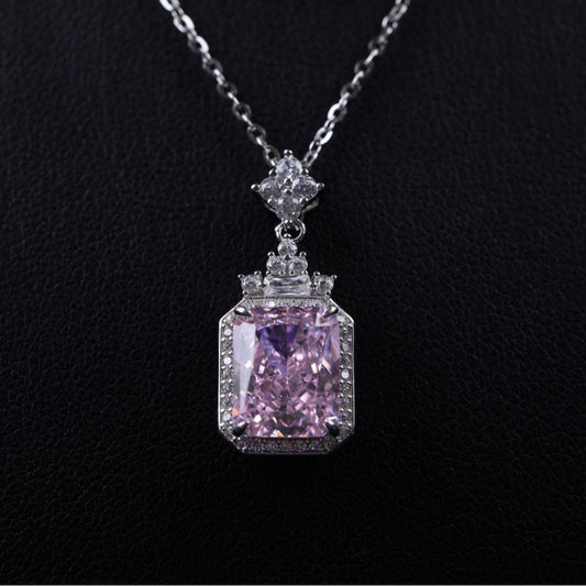 S925 Geometric Zircon Pendant Necklace – Chic Minimalist High-Fashion Jewelry