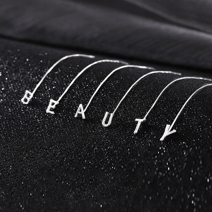 26-Letter Drop Earrings in 925 Sterling Silver – Minimalist Jewelry for Women