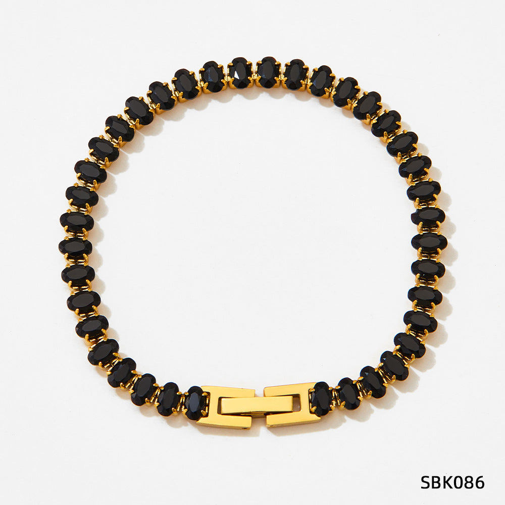 French Vintage Stainless Steel Bracelet for Women – Elegant Retro Jewelry