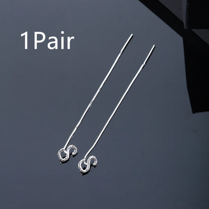 26-Letter Drop Earrings in 925 Sterling Silver – Minimalist Jewelry for Women