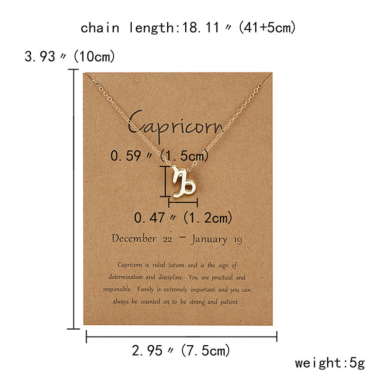 12 Constellation Zodiac Sign Choker Necklace for Women & Girls