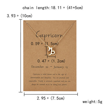 12 Constellation Zodiac Sign Choker Necklace for Women & Girls