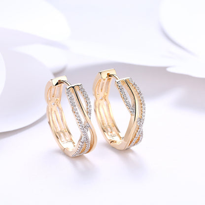 Diamond Line-Shaped Earrings for Women – Minimalist Jewelry