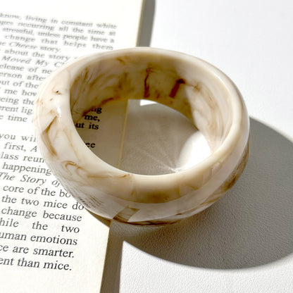 Wide Curved Geometric Resin Bracelet for Women – Modern Statement Jewelry