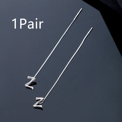 26-Letter Drop Earrings in 925 Sterling Silver – Minimalist Jewelry for Women