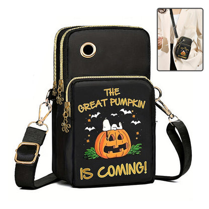 Cute Halloween Pumpkin Mini Crossbody Phone Bag – Small Coin Wallet for Kids & Women