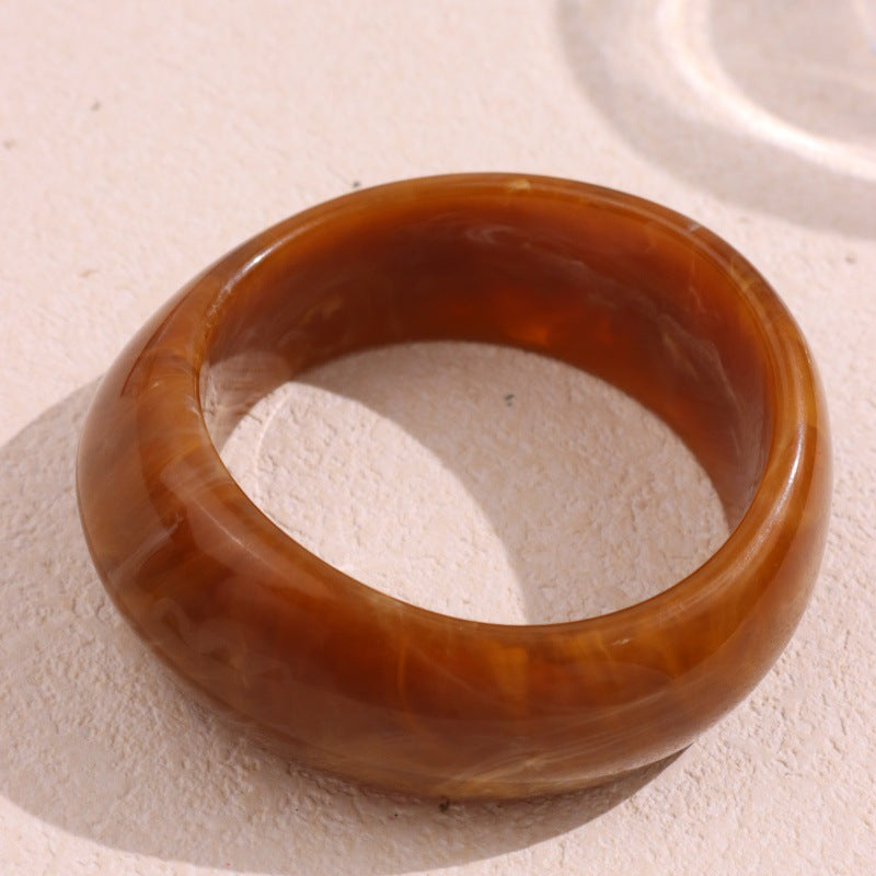 Wide Curved Geometric Resin Bracelet for Women – Modern Statement Jewelry