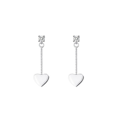 925 Sterling Silver Loving Heart Stud Earrings for Women – Minimalist Jewelry