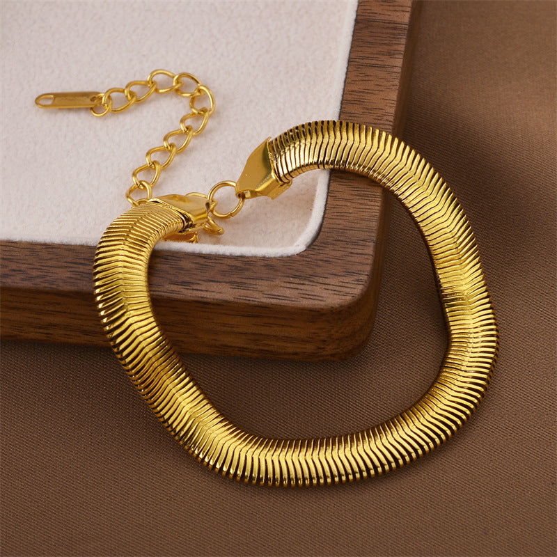 Minimalist 8mm Titanium Steel Bracelet for Women – Elegant Everyday Jewelry