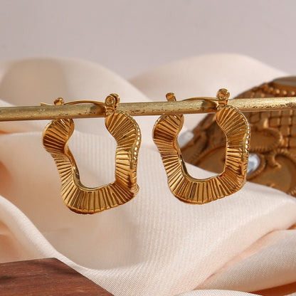 Unique Alien-Inspired 18K Gold-Plated Earrings for Women