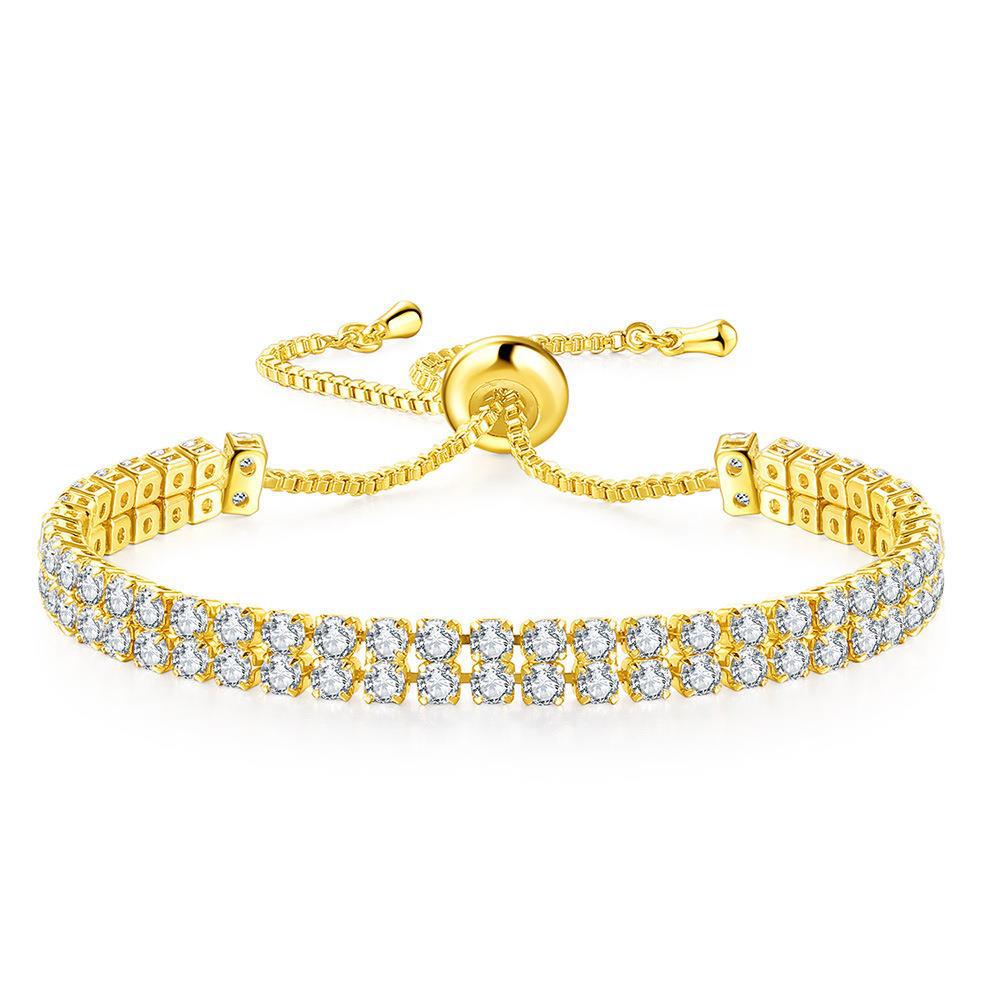 Double Row Zircon Bracelet for Women – Elegant Rhinestone Jewelry