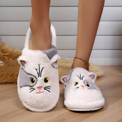 Women's Cotton Slippers Minimalist Design Winter Cartoon Pattern