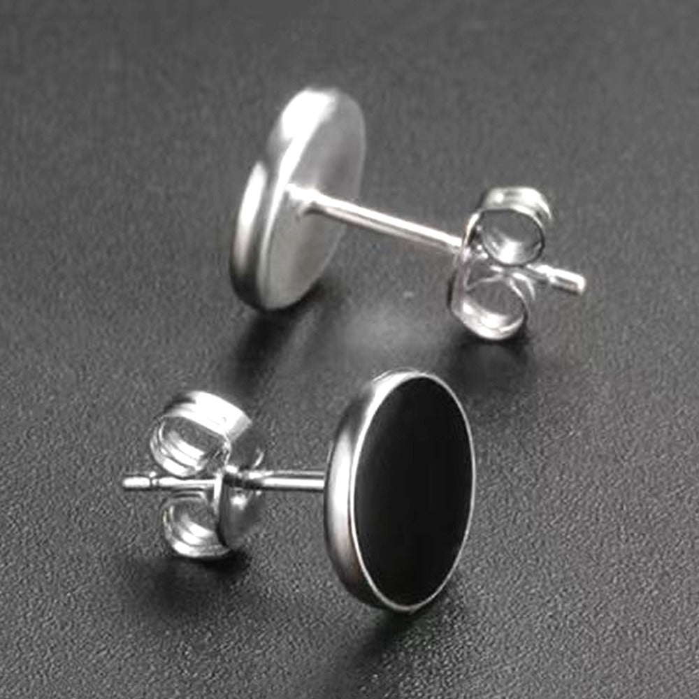 Unisex Punk Stainless Steel Stud Earrings – Hip Hop Style