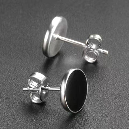 Unisex Punk Stainless Steel Stud Earrings – Hip Hop Style