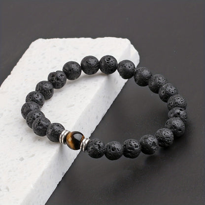 Trendy Volcanic Rock Bracelet – Unisex Natural Stone Jewelry