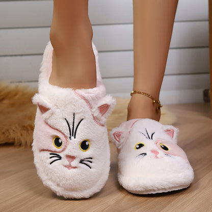 Women's Cotton Slippers Minimalist Design Winter Cartoon Pattern
