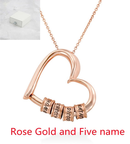 Personalized Heart Necklace for Women – Custom Name Pendant Jewelry Gift