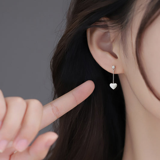925 Sterling Silver Loving Heart Stud Earrings for Women – Minimalist Jewelry