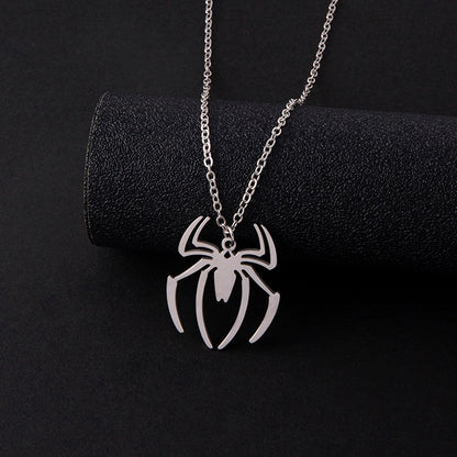 Punk Gothic Halloween Necklace – Ghost & Spider Pendant for Women & Men