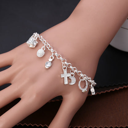 Elegant 13-Charm Hanging Bracelet for Women – Graceful Fashion Jewelry