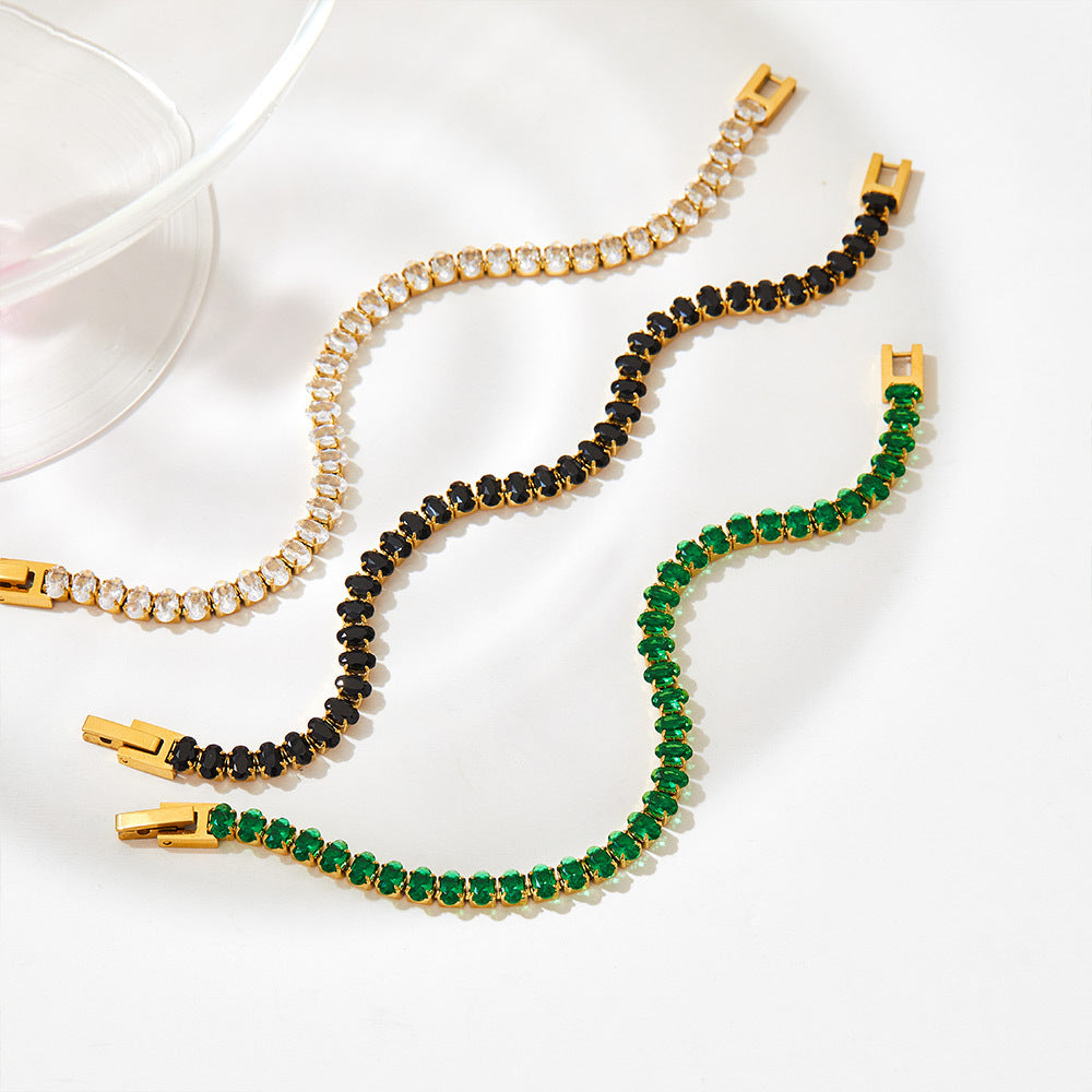 French Vintage Stainless Steel Bracelet for Women – Elegant Retro Jewelry