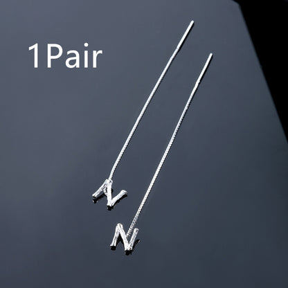 26-Letter Drop Earrings in 925 Sterling Silver – Minimalist Jewelry for Women