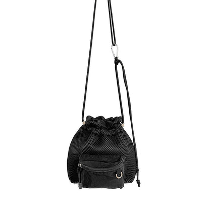 Cute Mesh Drawstring Bucket Bag – Lightweight Shoulder Crossbody