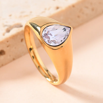 Colorful Rhinestone Teardrop Ring – Fashion Jewelry for Women