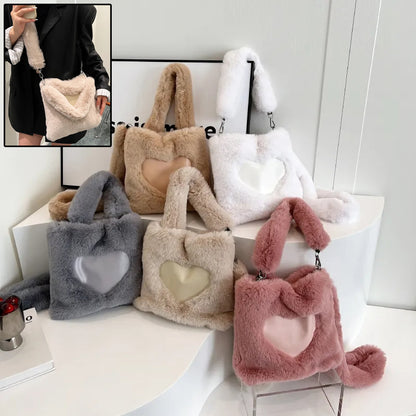 Fluffy Plush Shoulder Bag – Cozy Autumn & Winter Tote for Women
