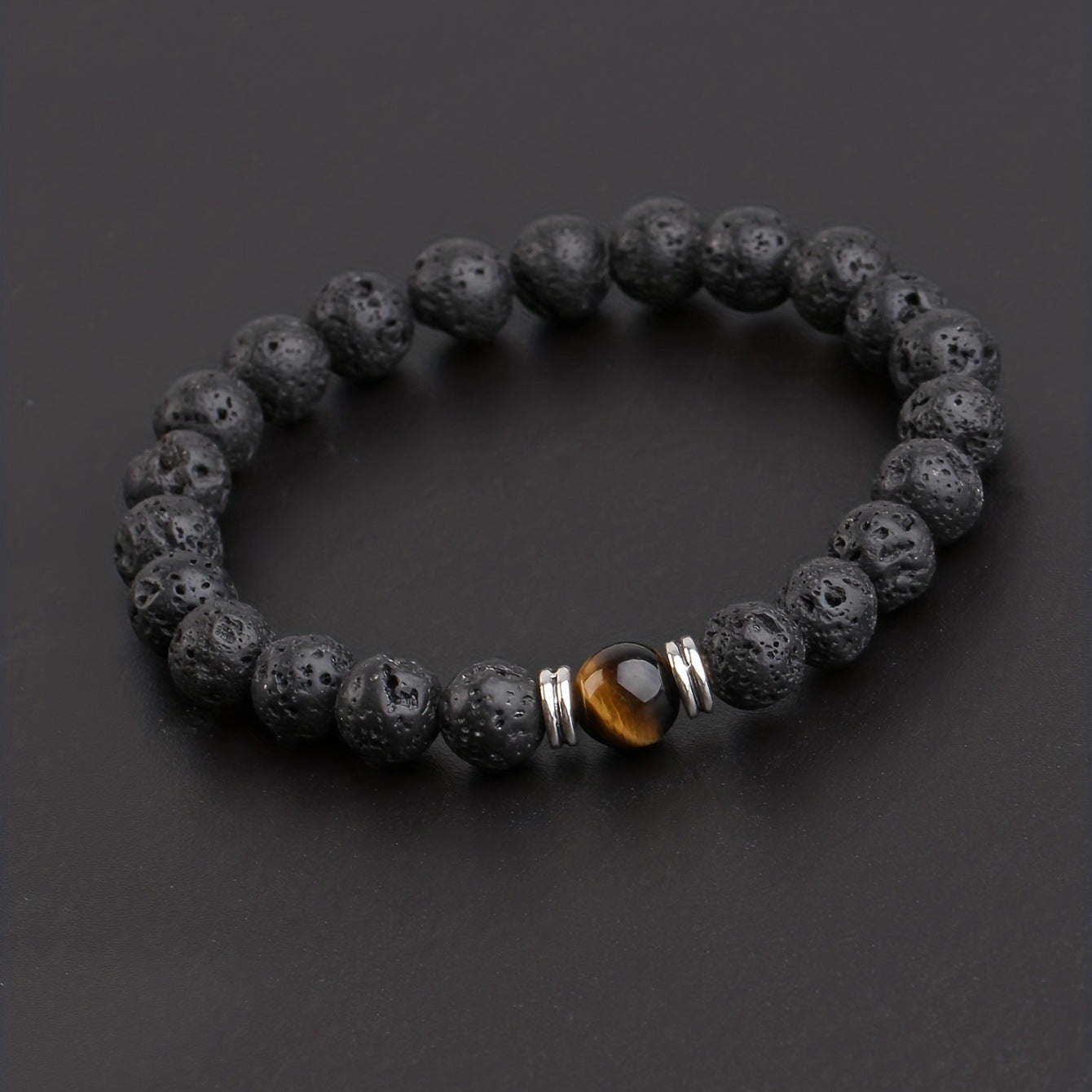 Trendy Volcanic Rock Bracelet – Unisex Natural Stone Jewelry