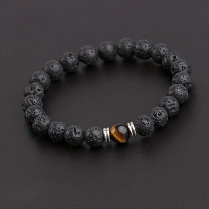 Trendy Volcanic Rock Bracelet – Unisex Natural Stone Jewelry