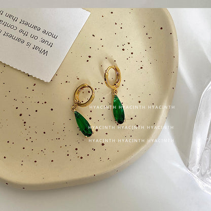 Emerald Marquise Zircon Pendant Earrings for Women – Elegant Jewelry