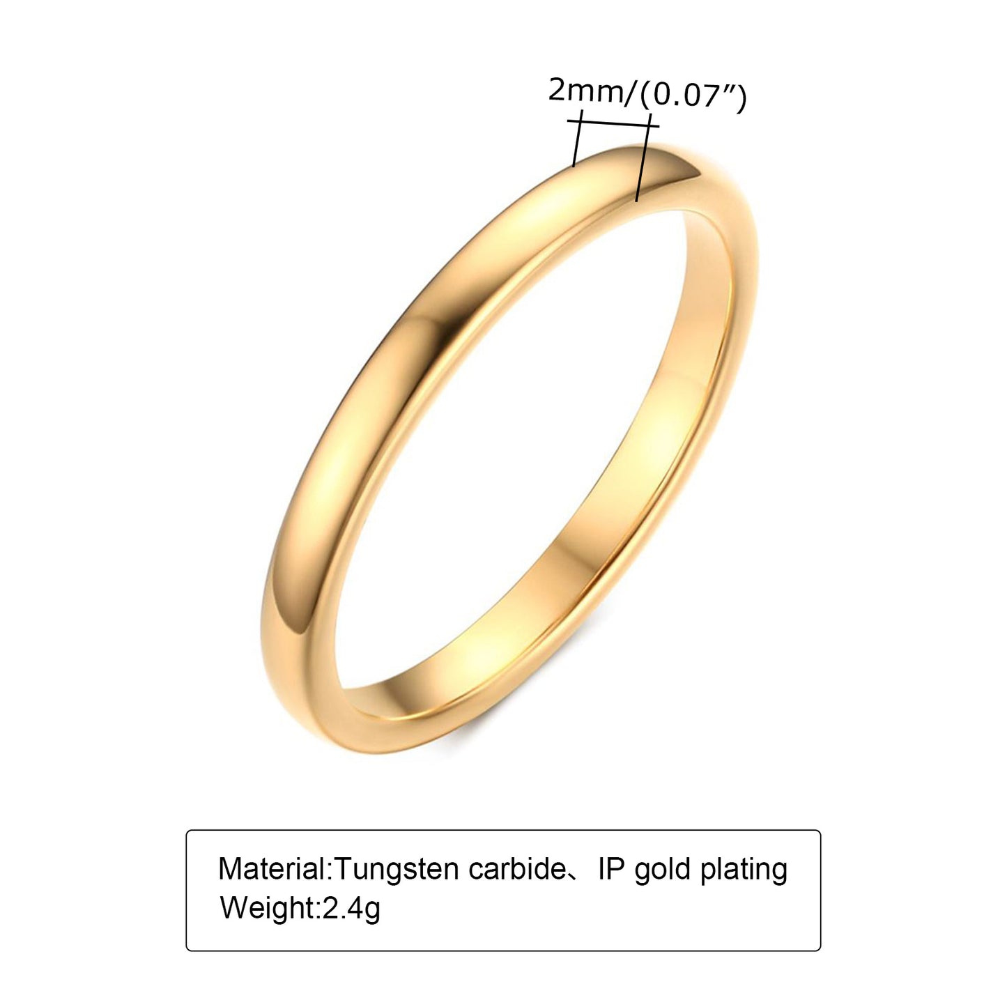 Glossy Tungsten Steel Circle Couple Rings – Matching Rings for Men & Women