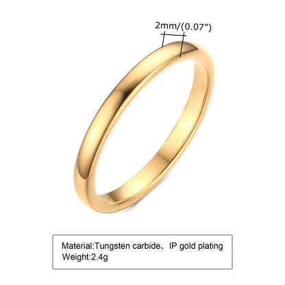 Glossy Tungsten Steel Circle Couple Rings – Matching Rings for Men & Women