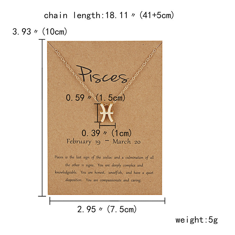 12 Constellation Zodiac Sign Choker Necklace for Women & Girls