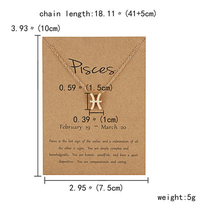 12 Constellation Zodiac Sign Choker Necklace for Women & Girls