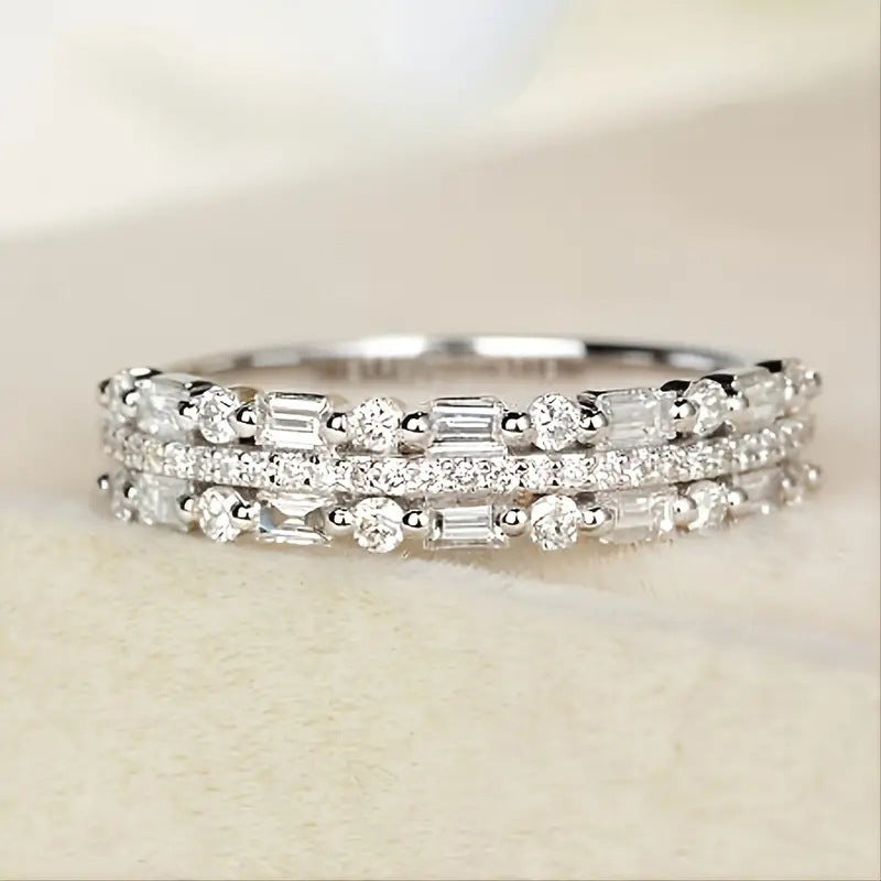 Multilayer Full Finger Ring – Three‑Layer Fine Circle Line Jewelry for Women