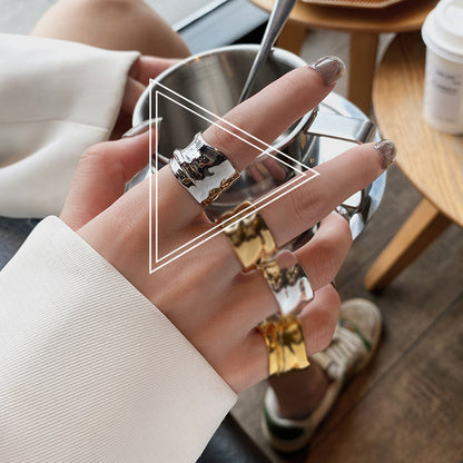 925 Sterling Silver Engagement Ring for Women – Vintage Gold‑Tone Statement Jewelry