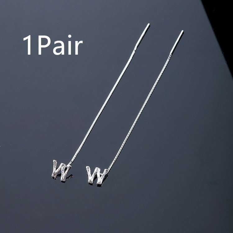 26-Letter Drop Earrings in 925 Sterling Silver – Minimalist Jewelry for Women